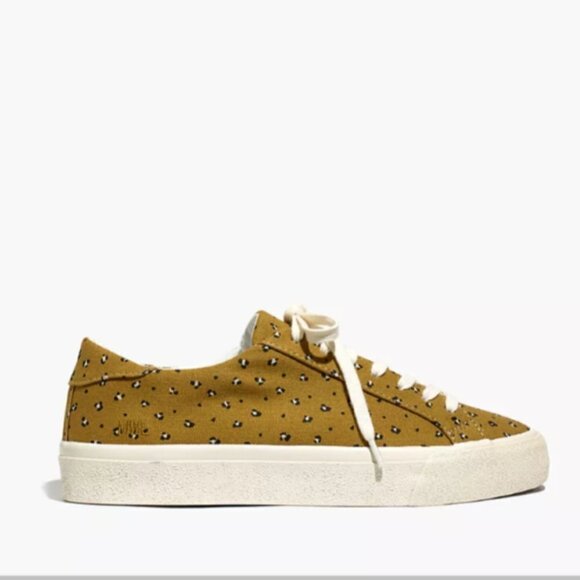 NWT Madewell Sidewalk Low Top Boho Baja White and Yellow Sneaker Size 9 - Picture 3 of 3